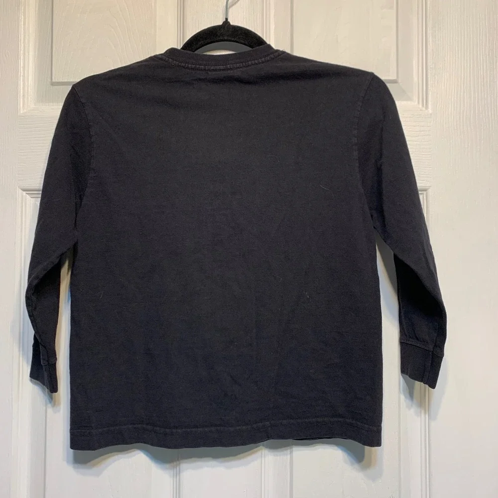 Old Navy Skeleton Graphic Long Sleeve Shirt Small Black Geometric Ribcage Tee